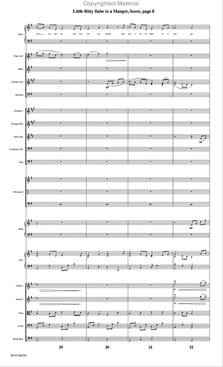 Little Bitty Babe in a Manger - Orchestral Score and CD with Printable Parts Choir scores gallery preview page 9