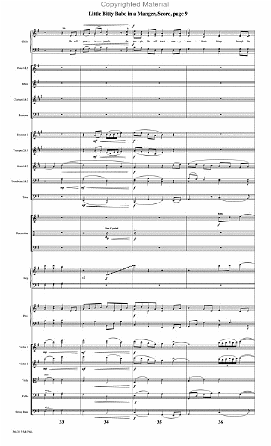Little Bitty Babe in a Manger - Orchestral Score and CD with Printable Parts Choir scores gallery preview page 10