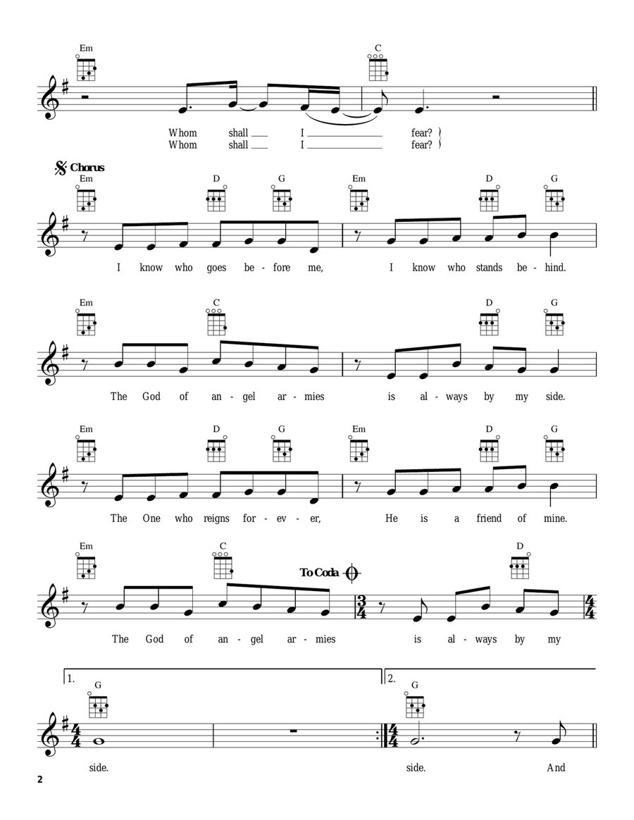 Whom Shall I Fear (God Of Angel Armies) Ukulele scores gallery preview page 2