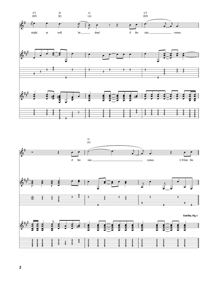 Rain Rain Acoustic Guitar scores gallery preview page 2
