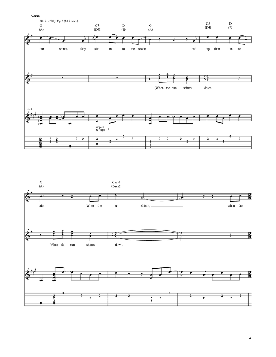 Rain Rain Acoustic Guitar scores gallery preview page 3