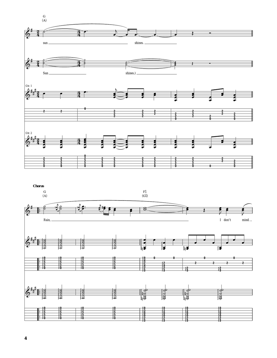 Rain Rain Acoustic Guitar scores gallery preview page 4