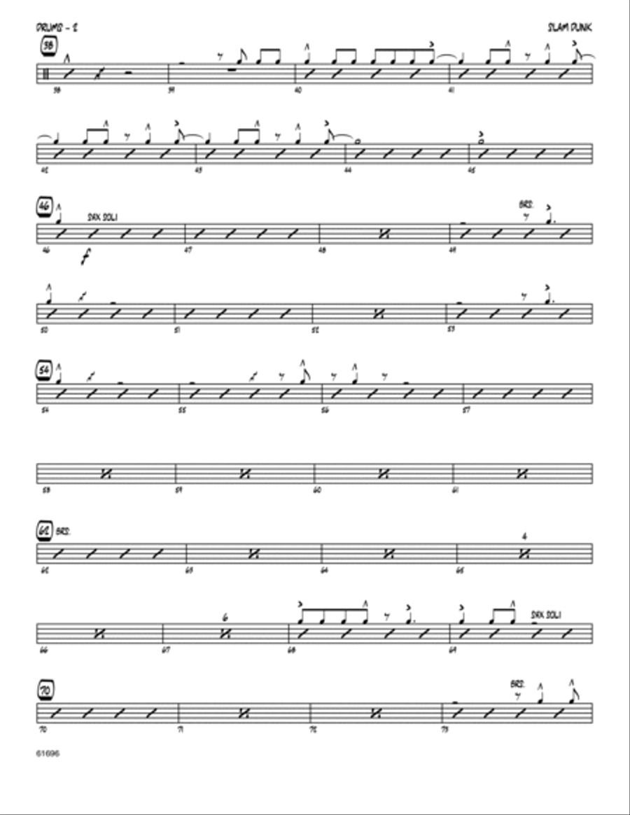 Slam Dunk - Drums Jazz Ensemble scores gallery preview page 2