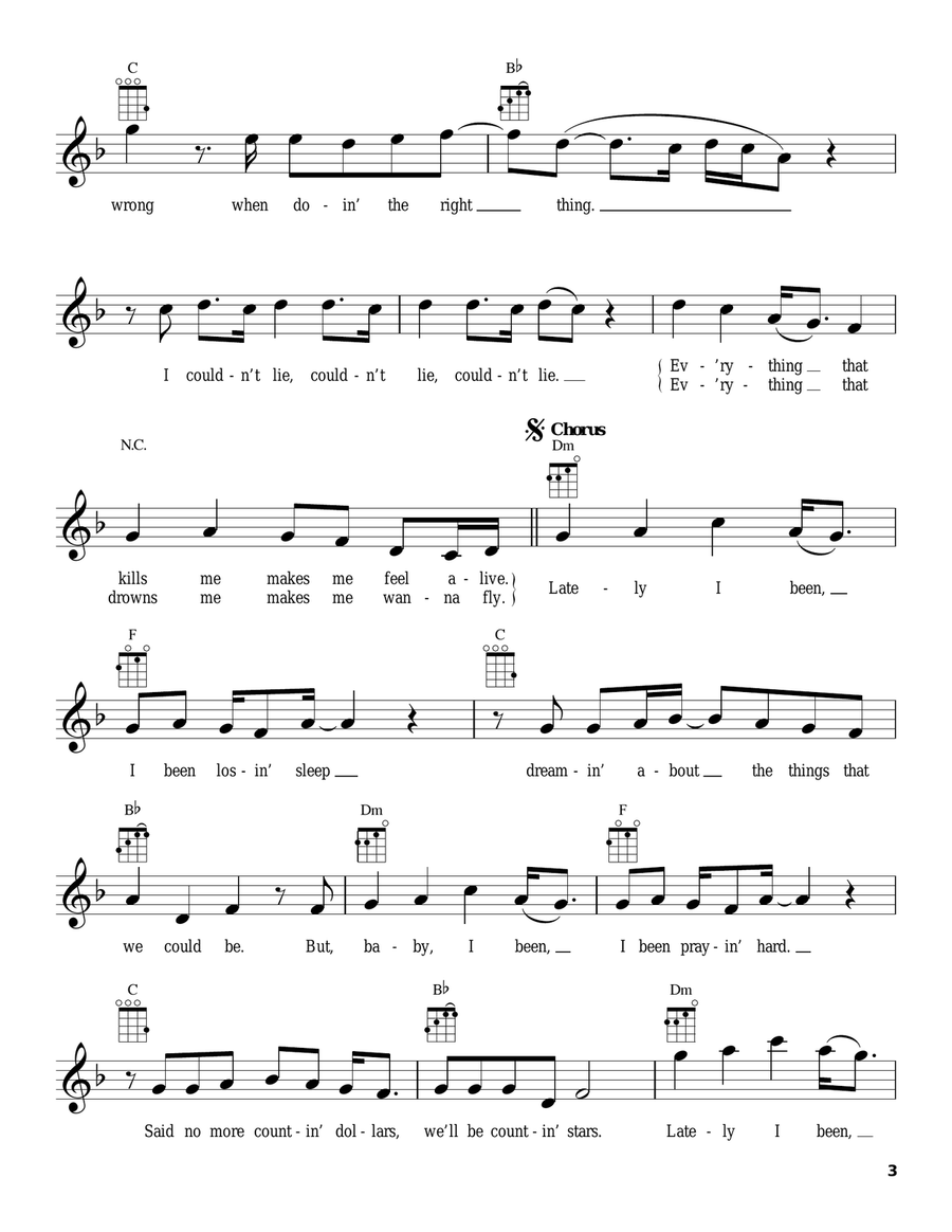 Counting Stars Counting Stars Ukulele scores gallery preview page 3