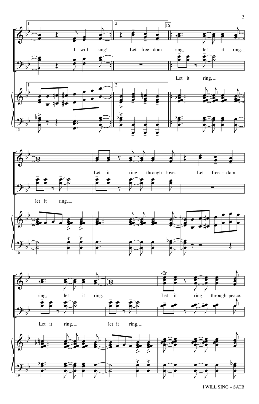 I Will Sing I Will Sing 4-Part scores gallery preview page 2
