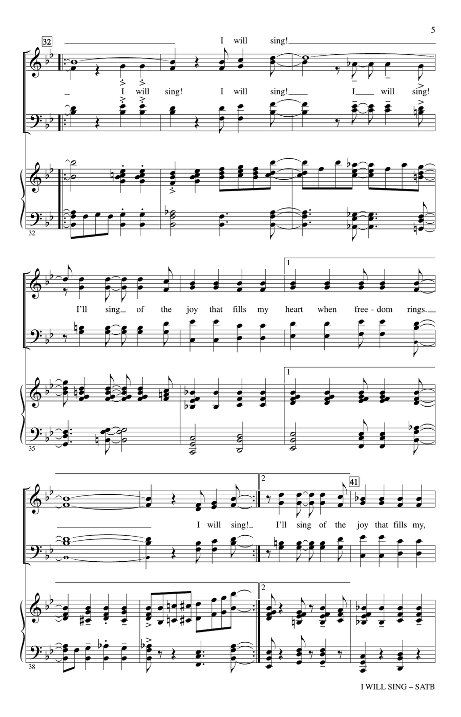 I Will Sing I Will Sing 4-Part scores gallery preview page 4