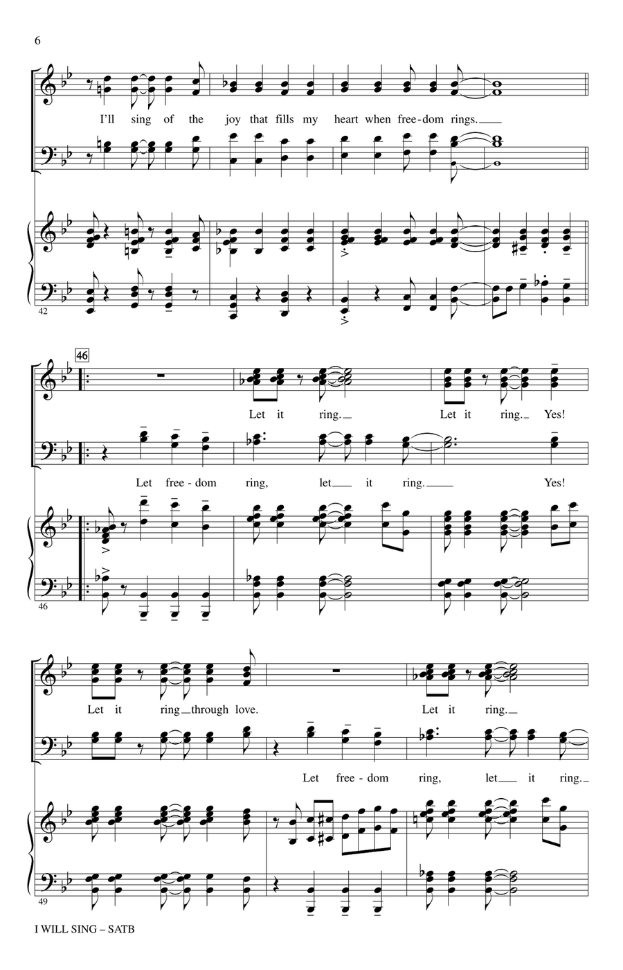 I Will Sing I Will Sing 4-Part scores gallery preview page 5