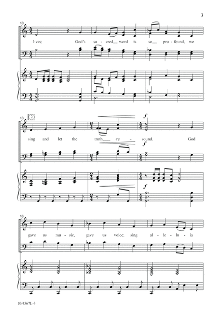 All Praise to God for Song God Gives 4-Part scores gallery preview page 4