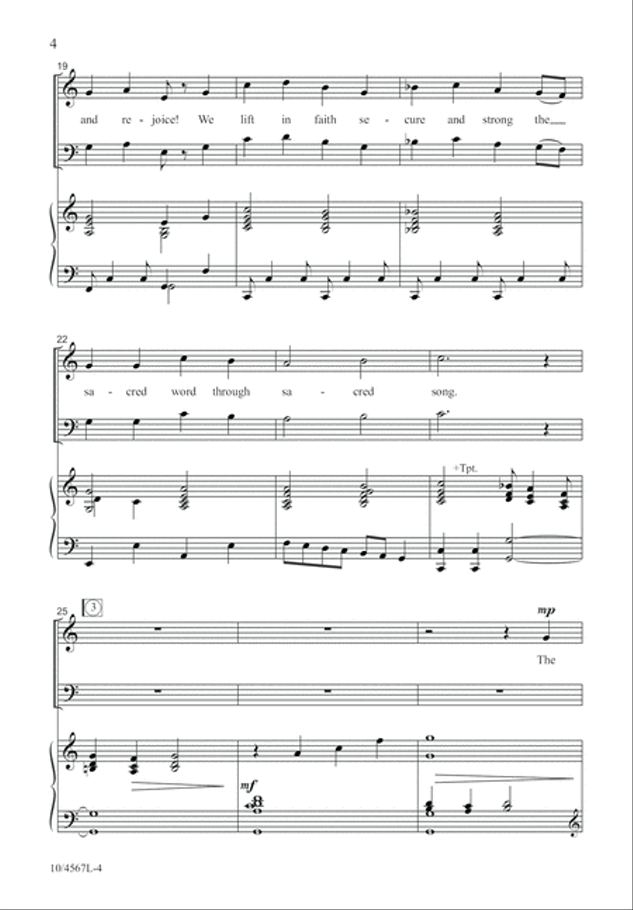 All Praise to God for Song God Gives 4-Part scores gallery preview page 5