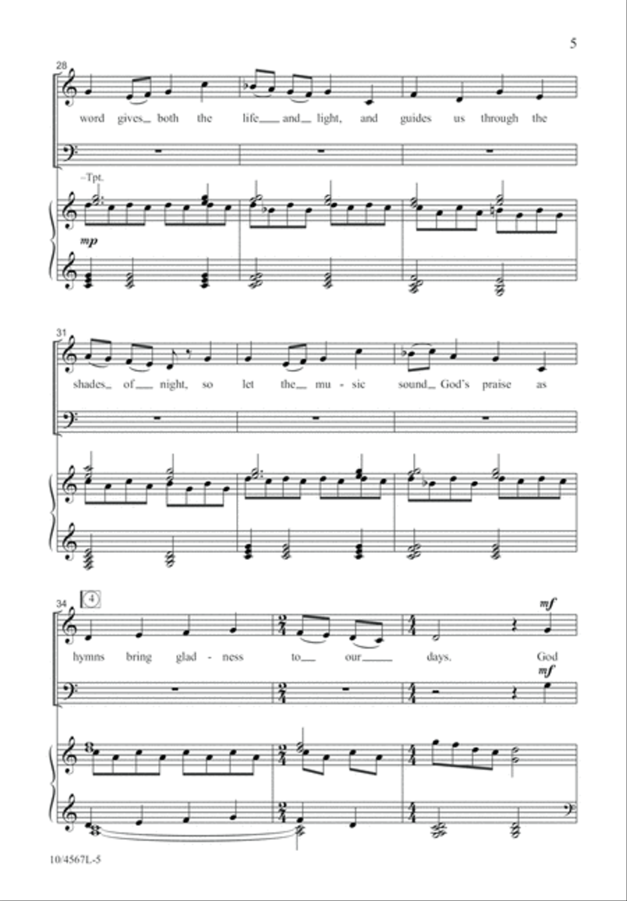 All Praise to God for Song God Gives 4-Part scores gallery preview page 6