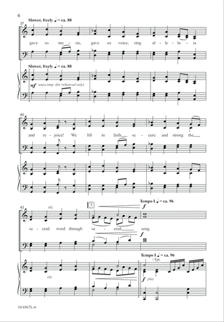 All Praise to God for Song God Gives 4-Part scores gallery preview page 7