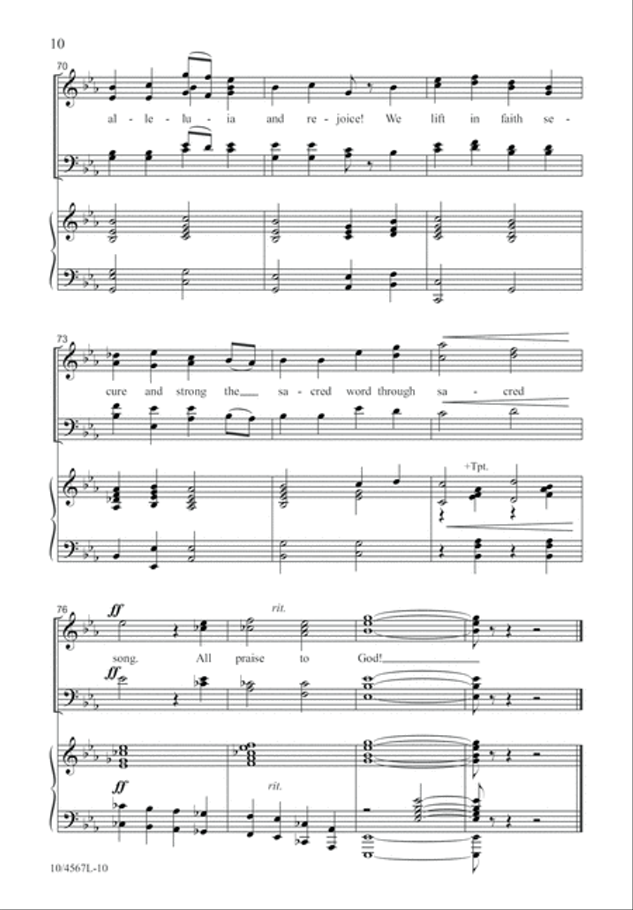All Praise to God for Song God Gives 4-Part scores gallery preview page 11