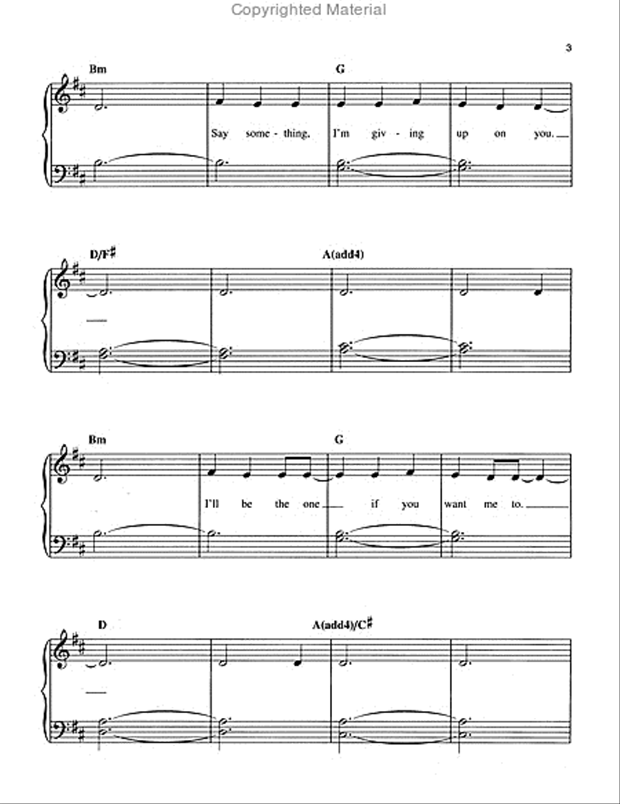 Say Something Easy Piano scores gallery preview page 3
