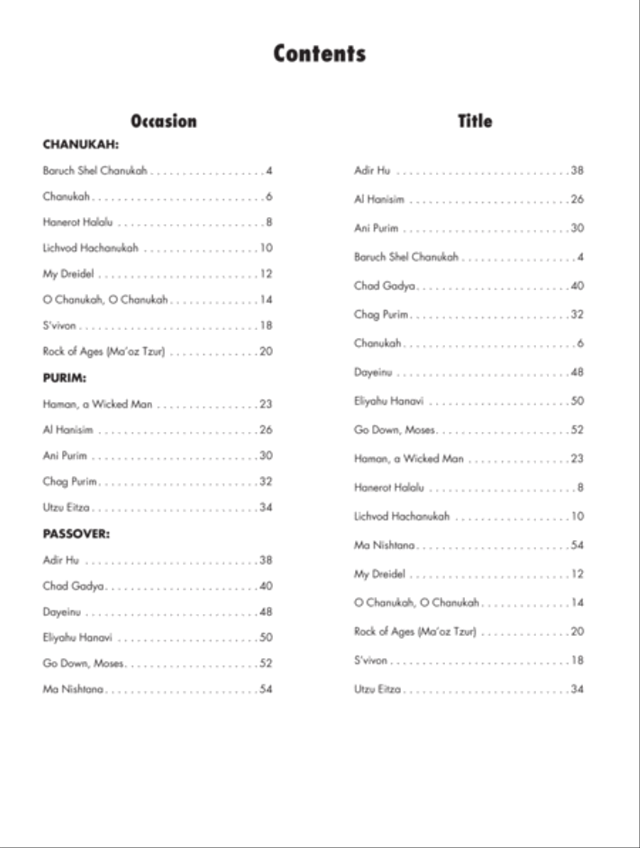 Top-Requested Jewish Holiday Songs Sheet Music Piano, Vocal, Guitar scores gallery preview page 4