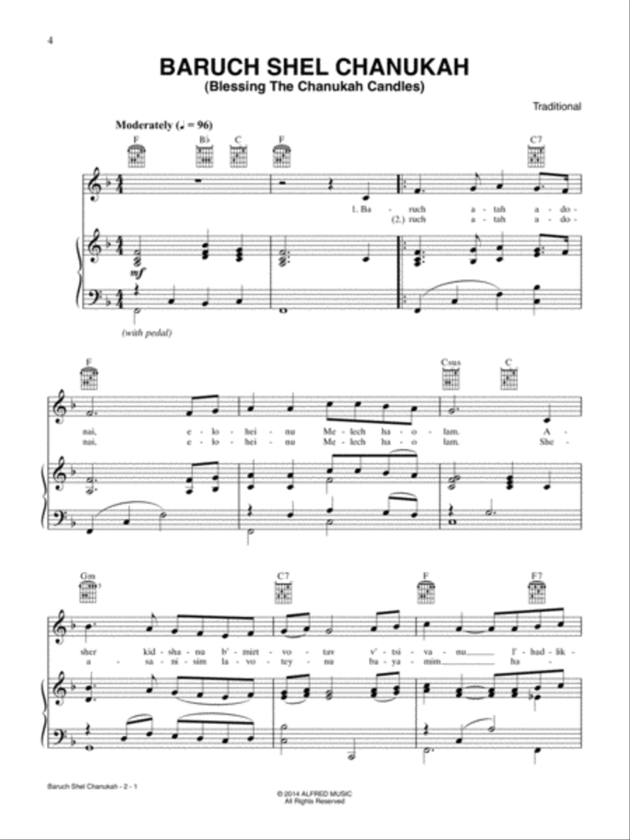 Top-Requested Jewish Holiday Songs Sheet Music Piano, Vocal, Guitar scores gallery preview page 5