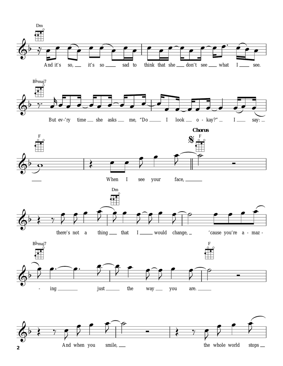 Just The Way You Are Just The Way You Are Ukulele scores gallery preview page 2