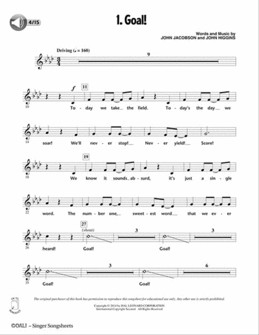 Goal! Goal! Choir scores gallery preview page 2