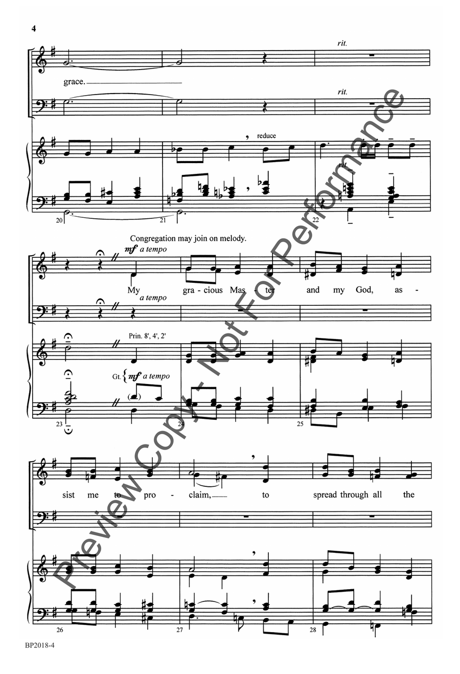 O for a Thousand Tongues to Sing - Schwoebel 4-Part scores gallery preview page 5
