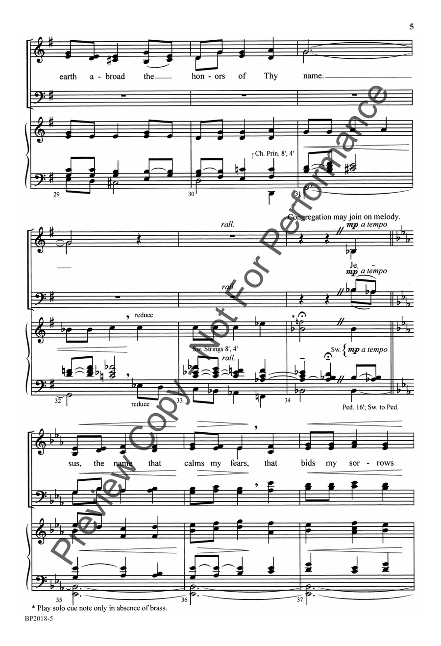 O for a Thousand Tongues to Sing - Schwoebel 4-Part scores gallery preview page 6