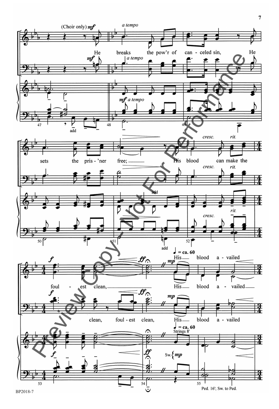 O for a Thousand Tongues to Sing - Schwoebel 4-Part scores gallery preview page 8
