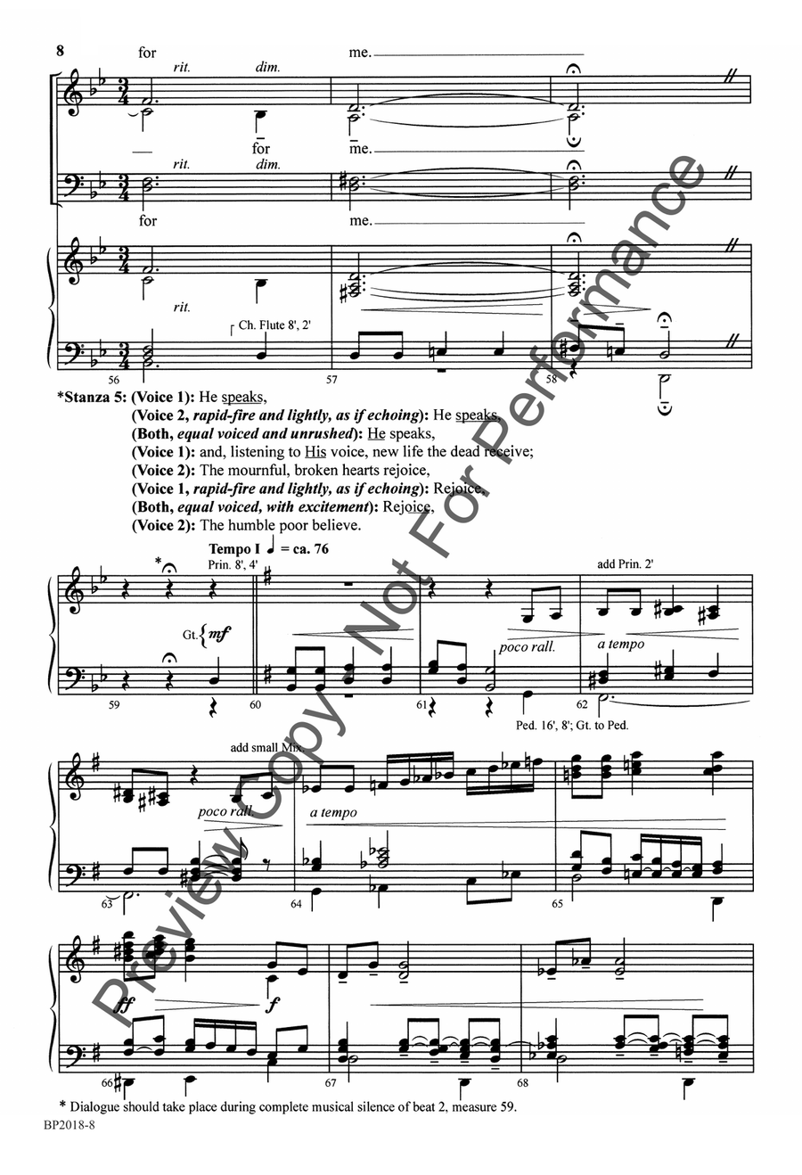 O for a Thousand Tongues to Sing - Schwoebel 4-Part scores gallery preview page 9