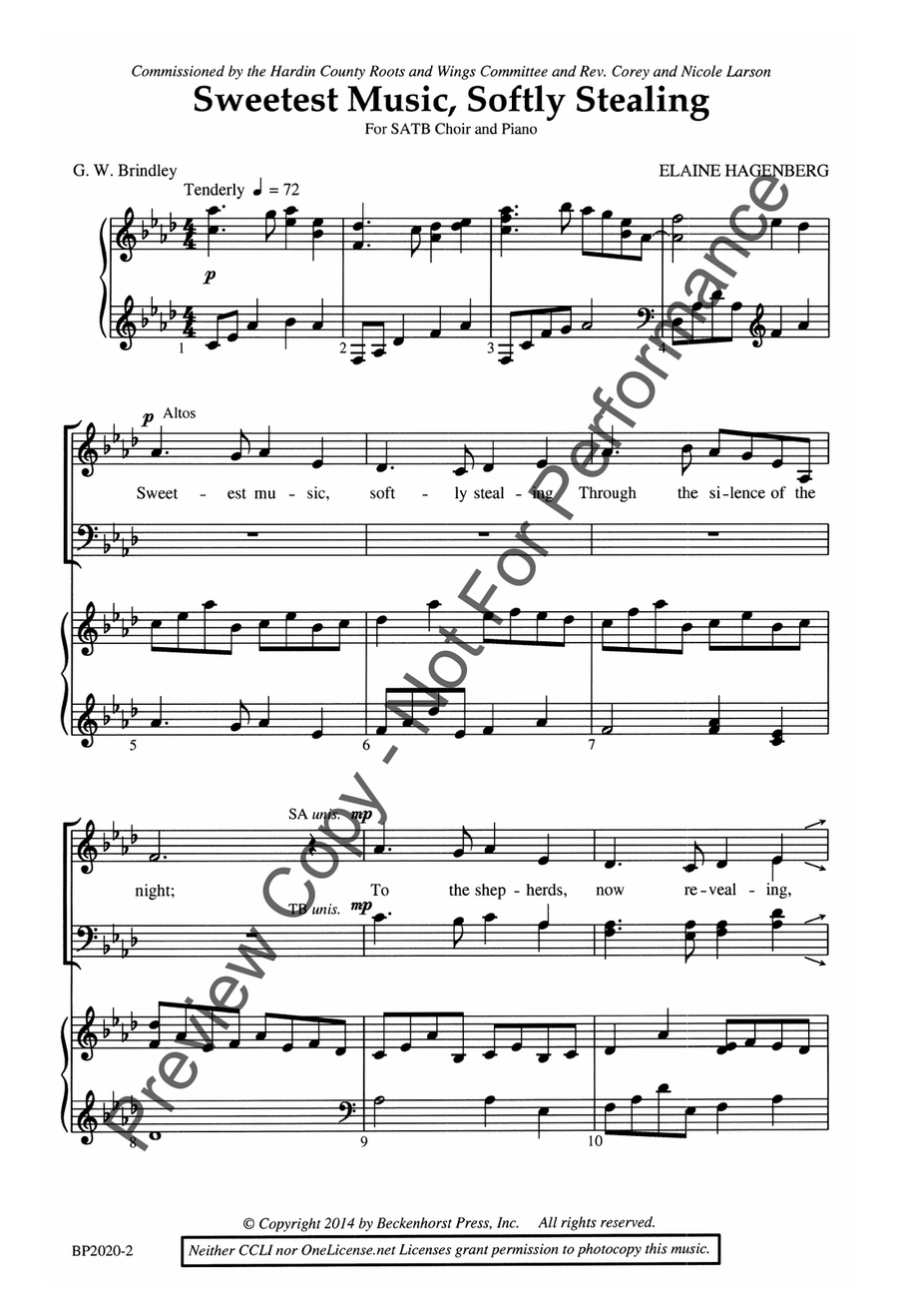 Sweetest Music, Softly Stealing 4-Part scores gallery preview page 3
