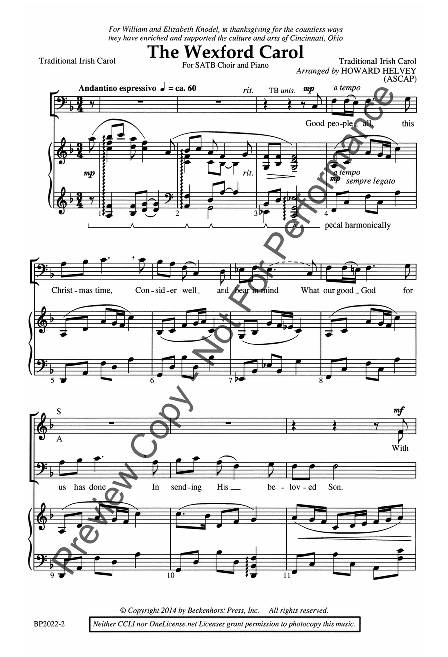 The Wexford Carol The Wexford Carol 4-Part scores gallery preview page 3