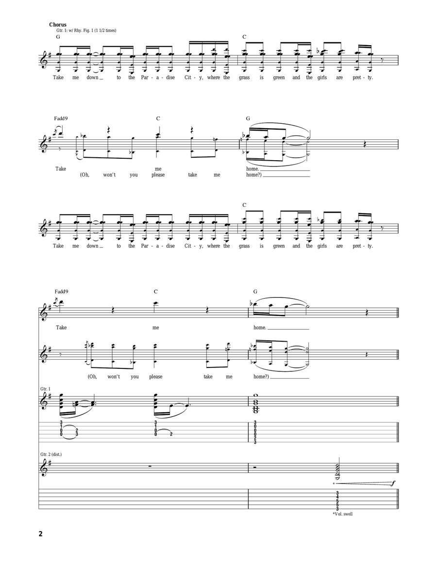 Paradise City Paradise City Acoustic Guitar scores gallery preview page 2