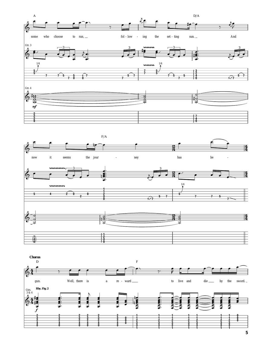 By The Sword By The Sword Acoustic Guitar scores gallery preview page 5