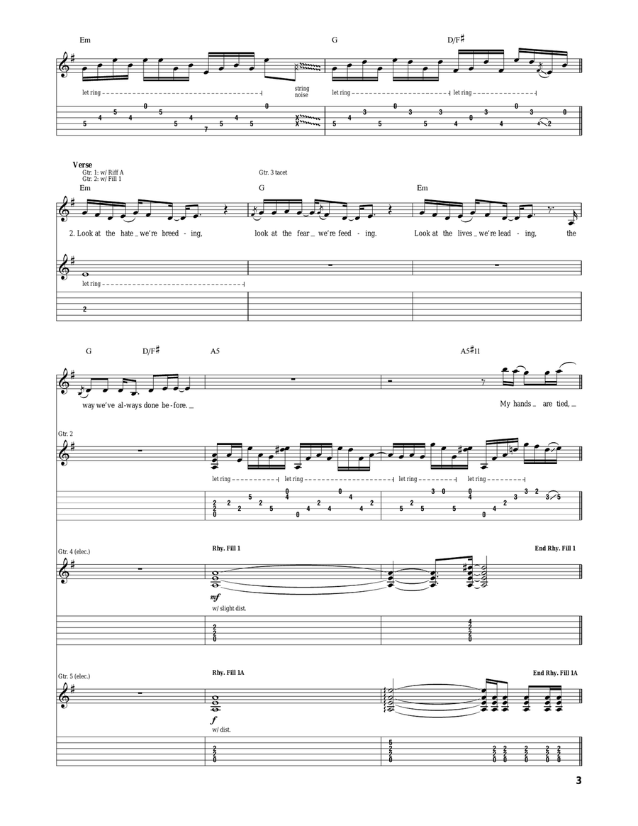 Civil War Civil War Acoustic Guitar scores gallery preview page 3