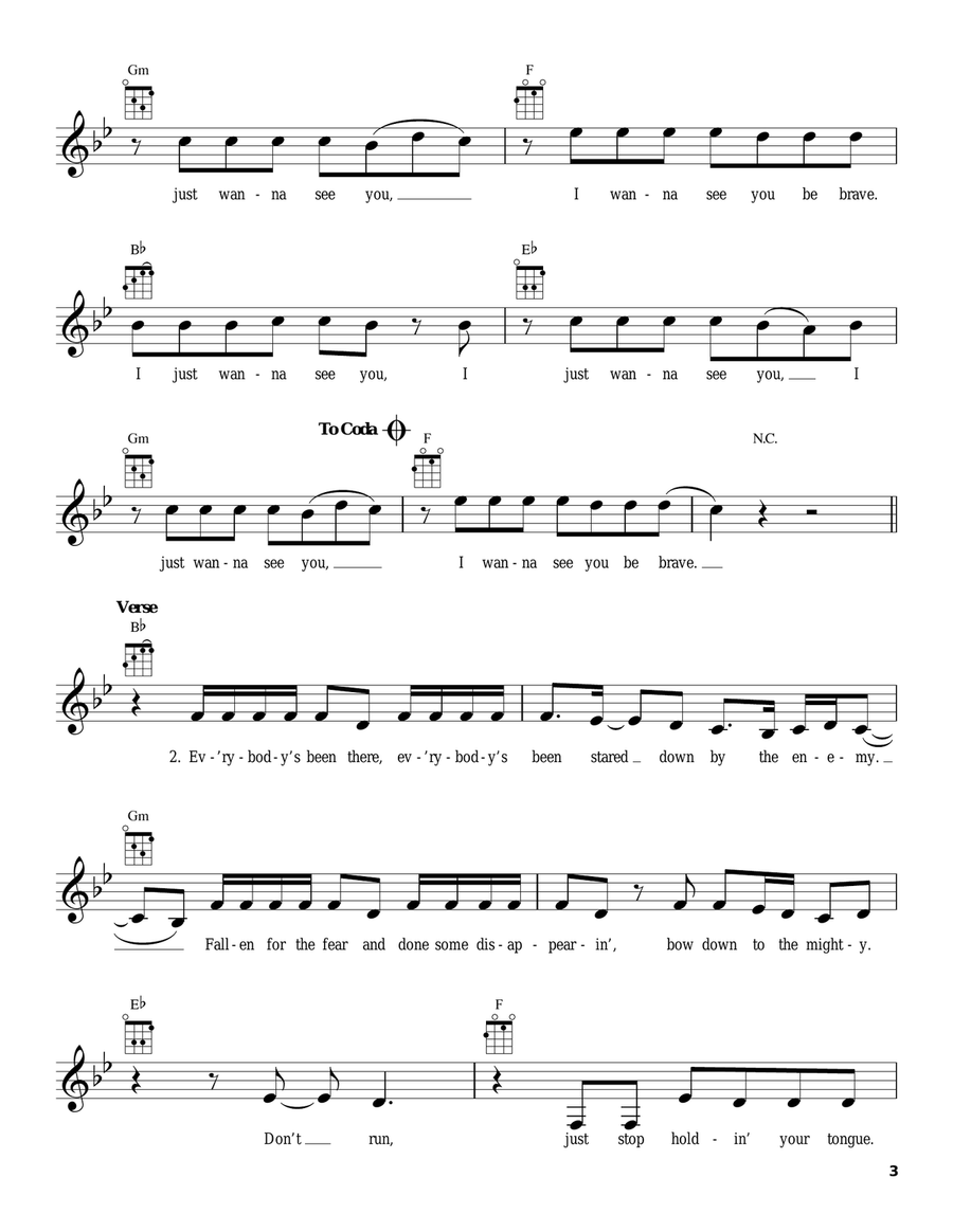 Brave Brave Ukulele scores gallery preview page 3