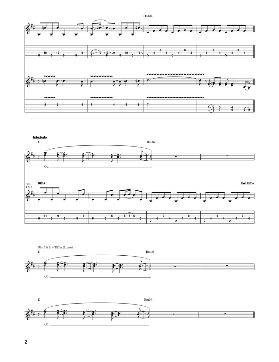 Goodbye Blue Sky Goodbye Blue Sky Acoustic Guitar scores gallery preview page 2
