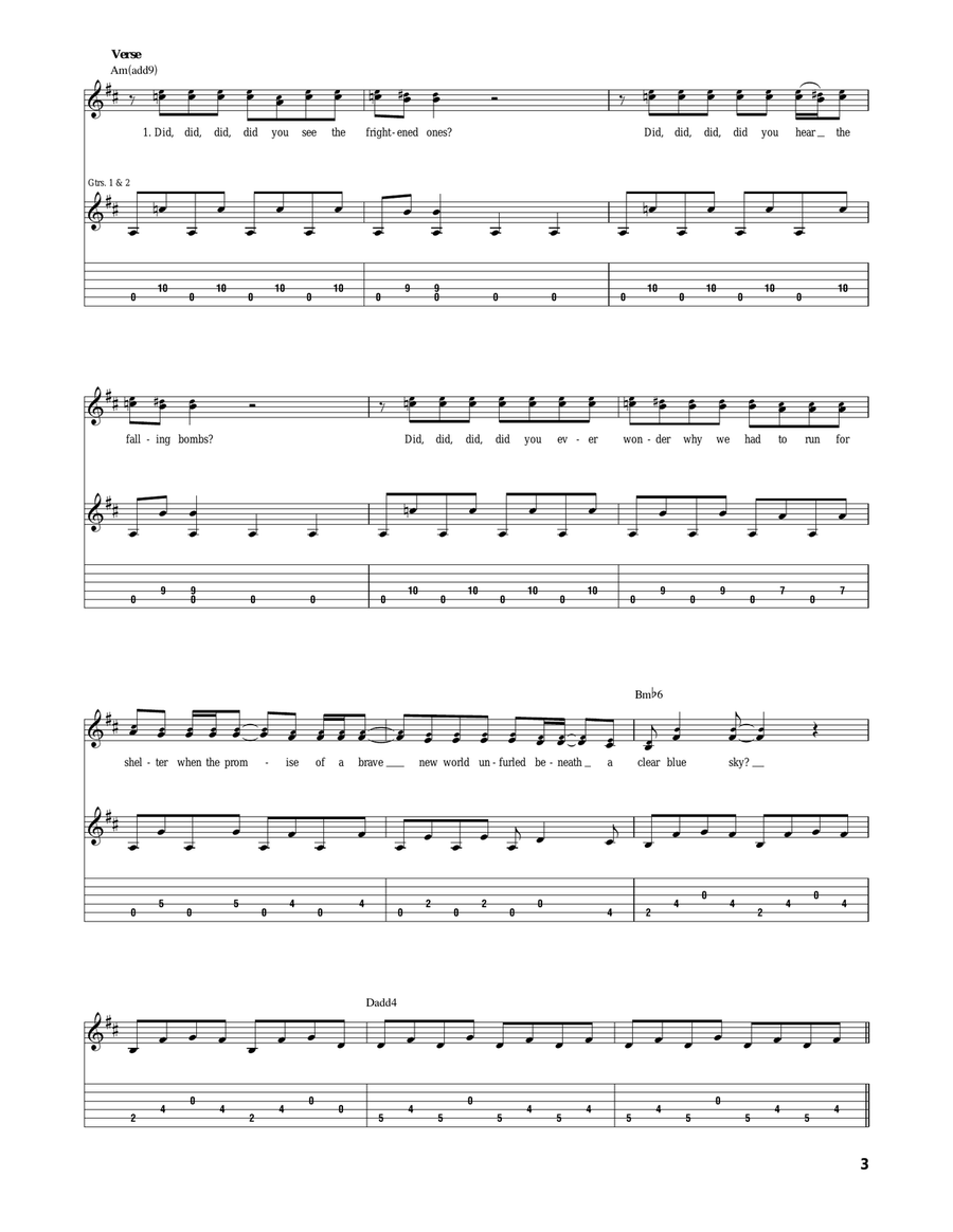 Goodbye Blue Sky Goodbye Blue Sky Acoustic Guitar scores gallery preview page 3