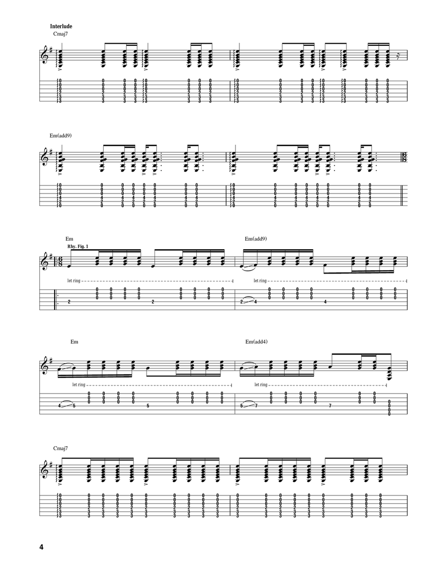 Welcome To The Machine Acoustic Guitar scores gallery preview page 4