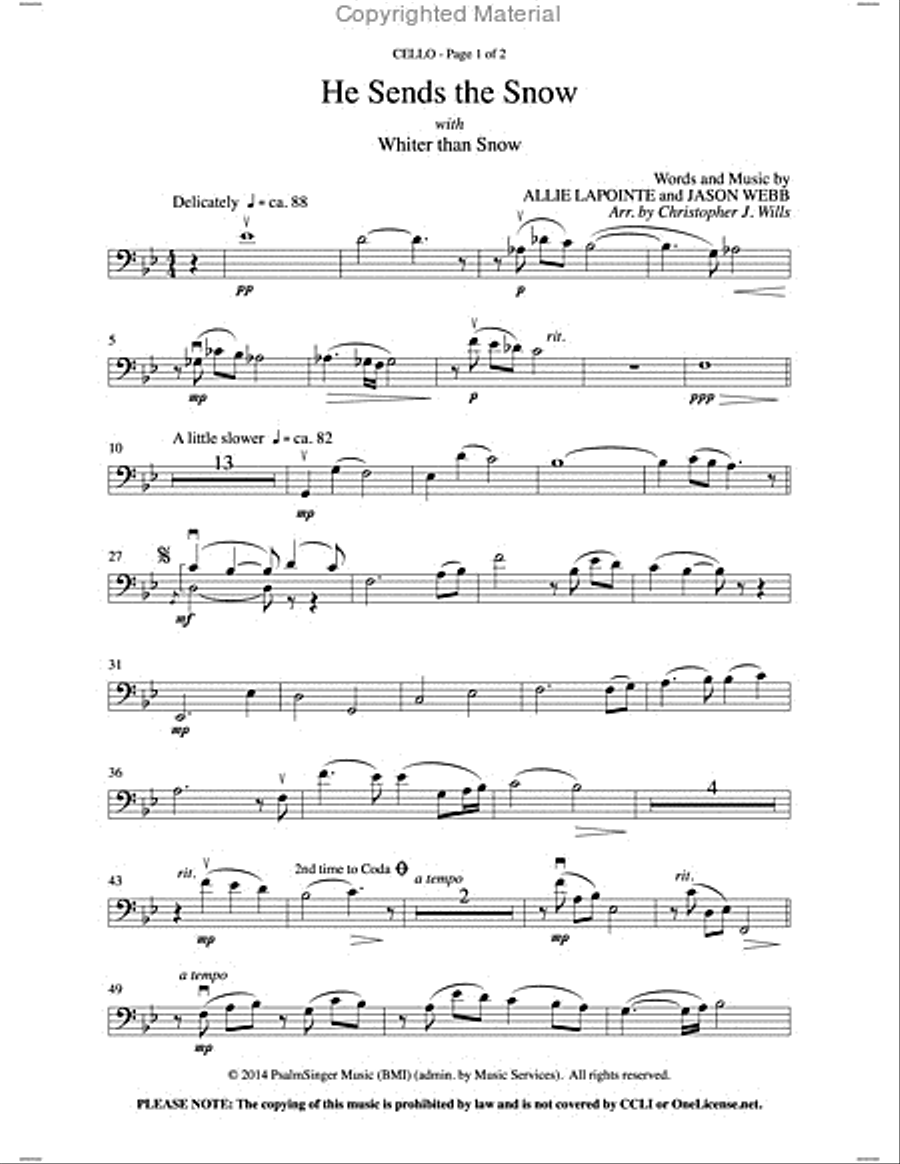 He Sends the Snow (anthem) 4-Part scores gallery preview page 2