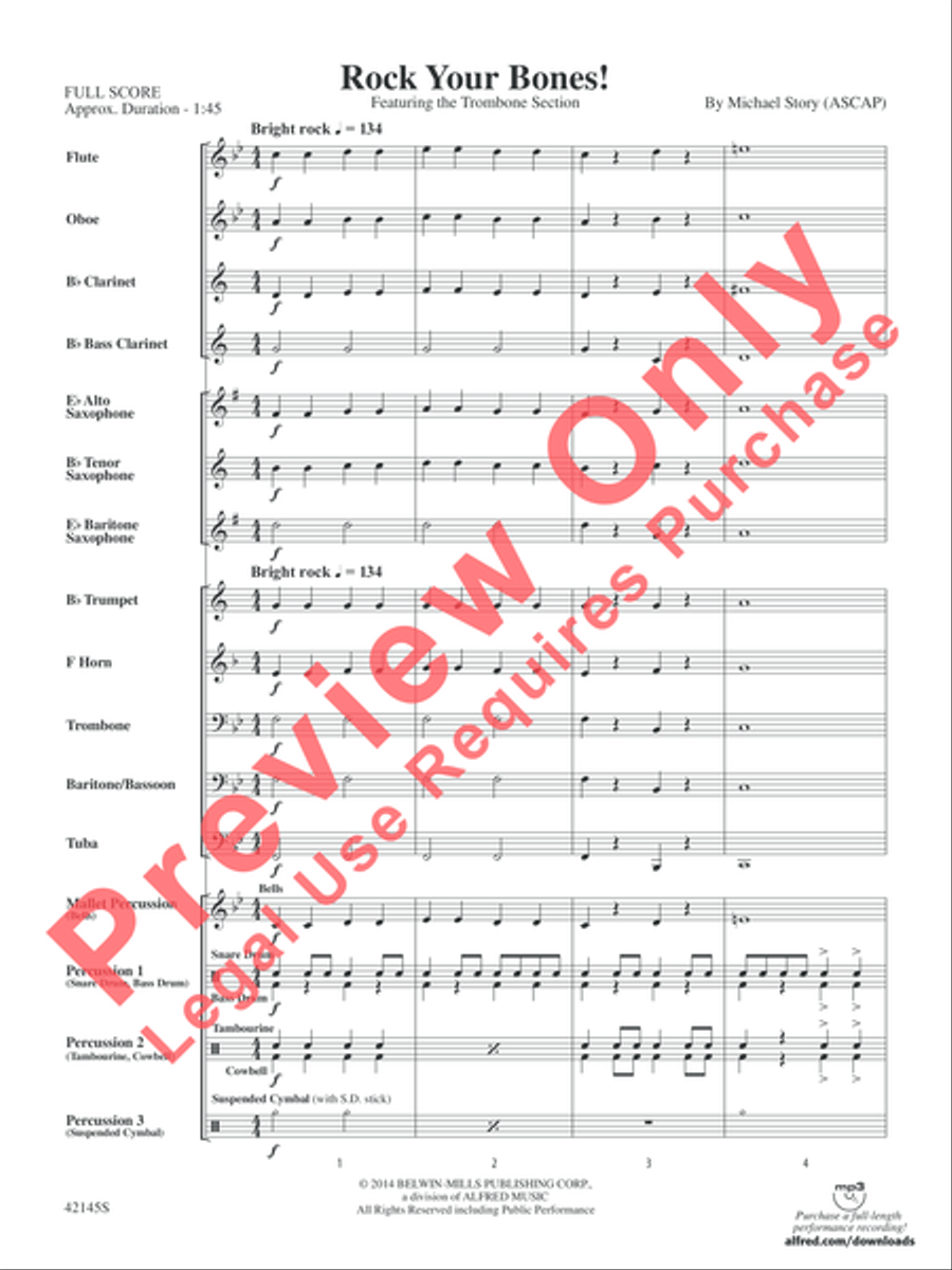 Rock Your Bones! Rock Your Bones! Concert Band scores gallery preview page 3