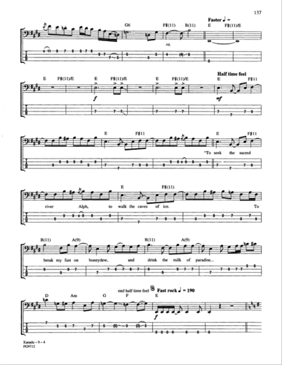 Xanadu Guitar Tablature scores gallery preview page 4