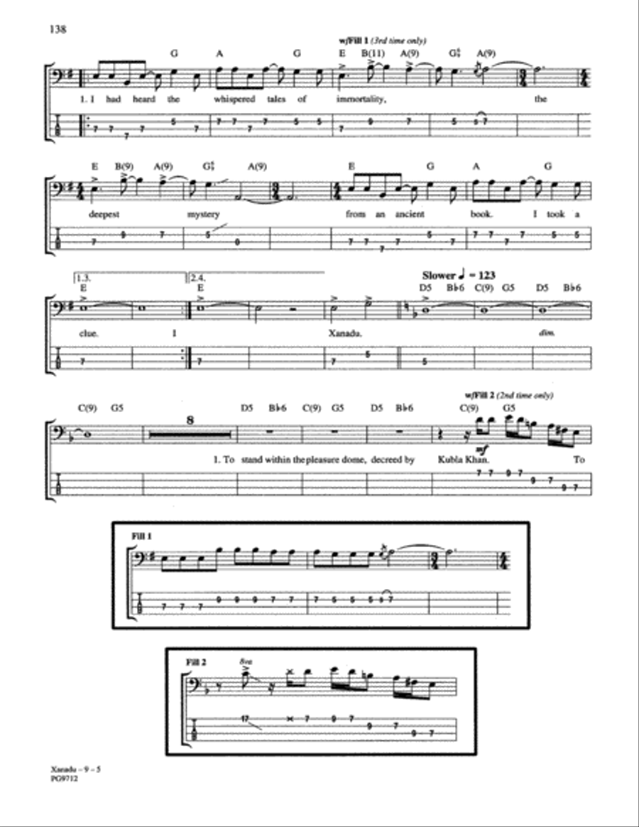 Xanadu Guitar Tablature scores gallery preview page 5
