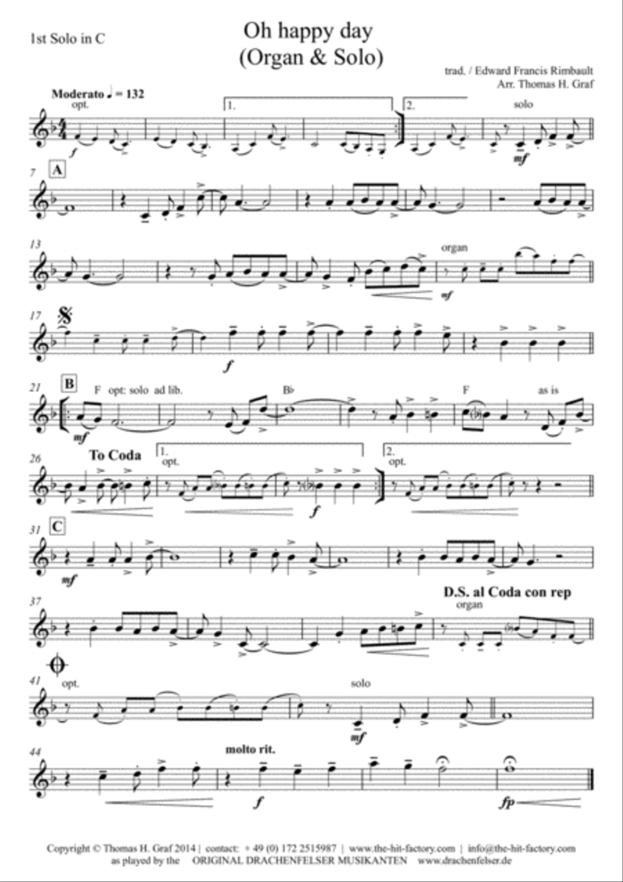 Oh happy day - Organ & solo instrument Clarinet scores gallery preview page 5
