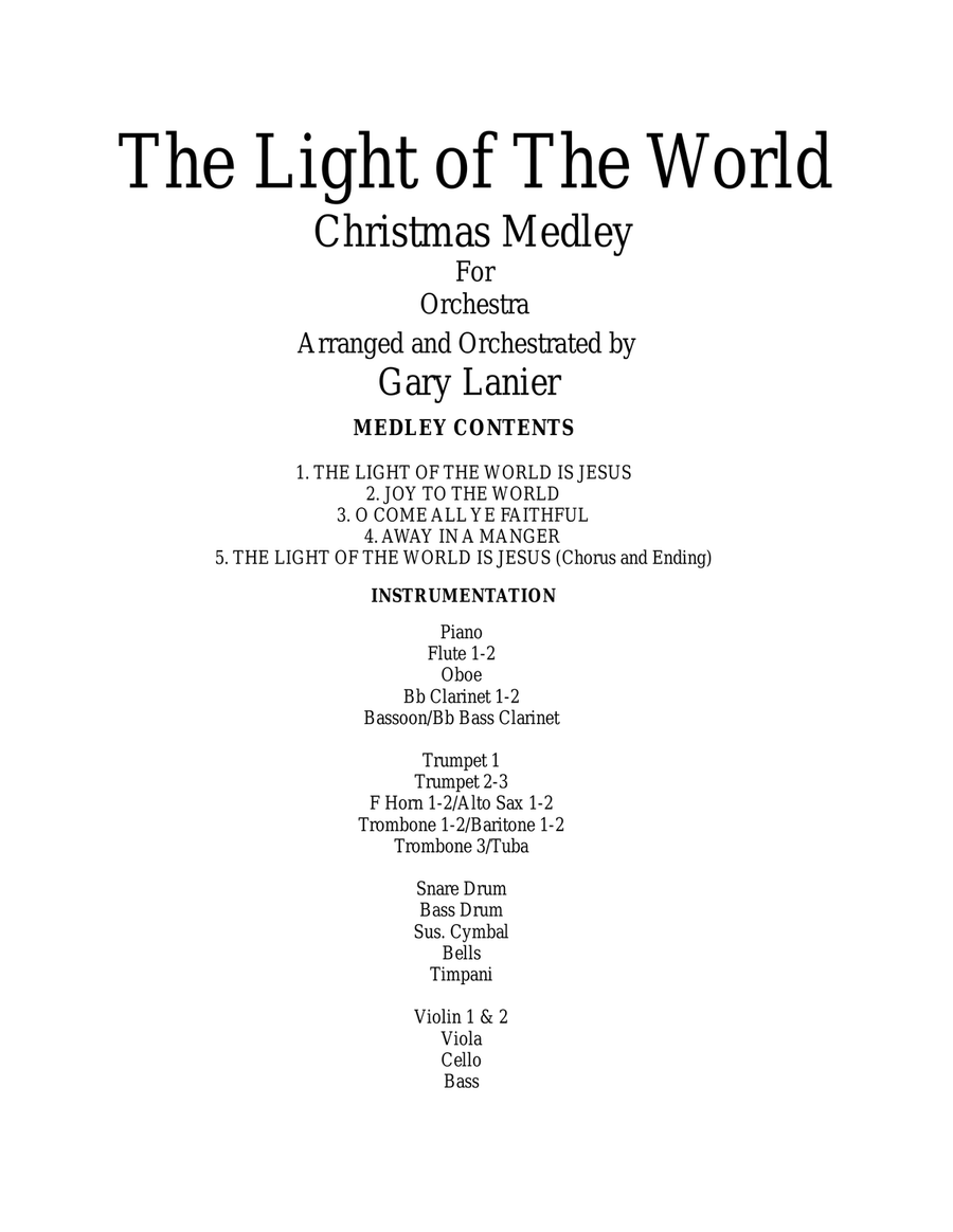 CHRISTMAS ORCHESTRA! THE LIGHT OF THE WORLD (Orchestra Score and Parts) Full Orchestra scores gallery preview page 2
