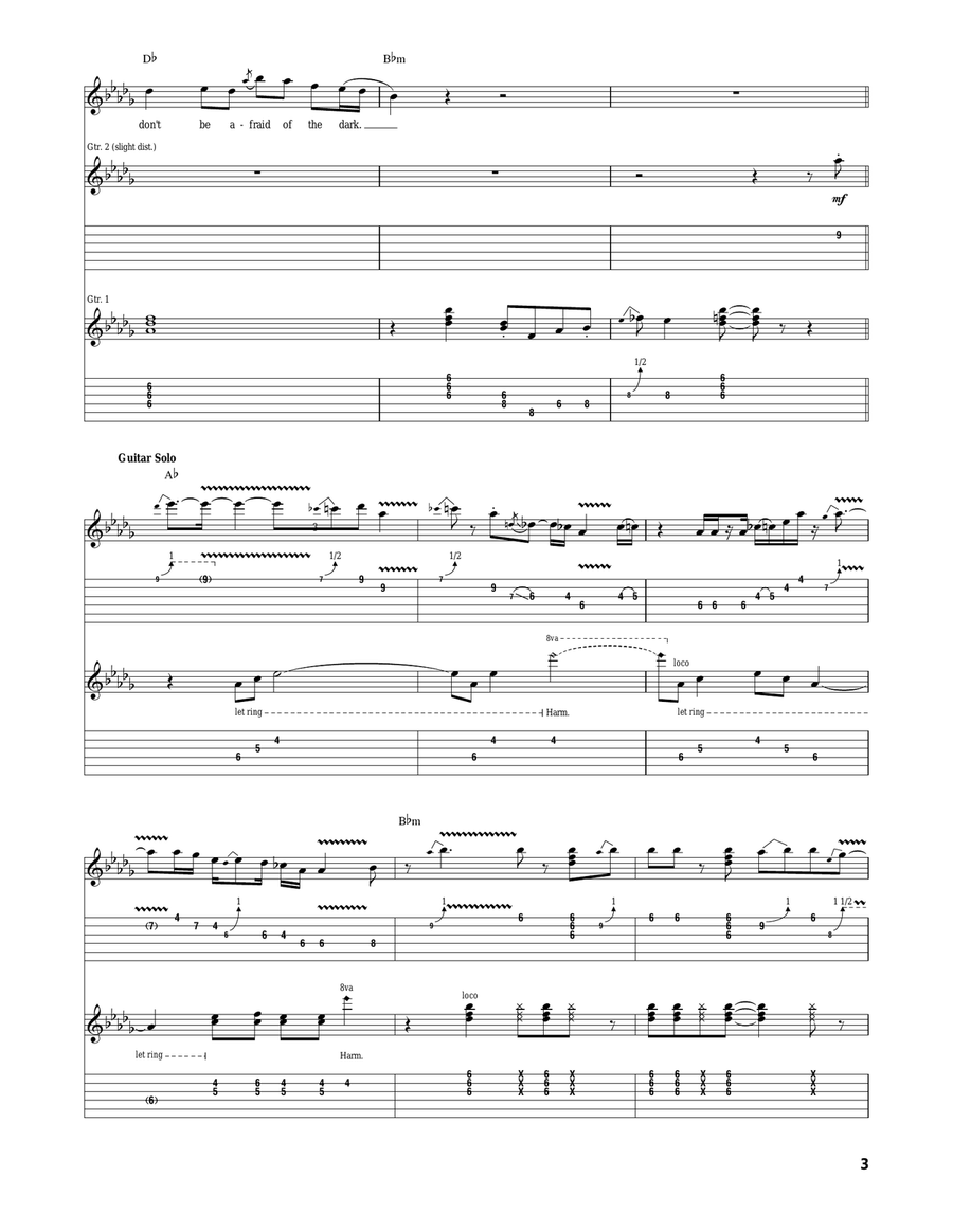 Don't Be Afraid Of The Dark Acoustic Guitar scores gallery preview page 3