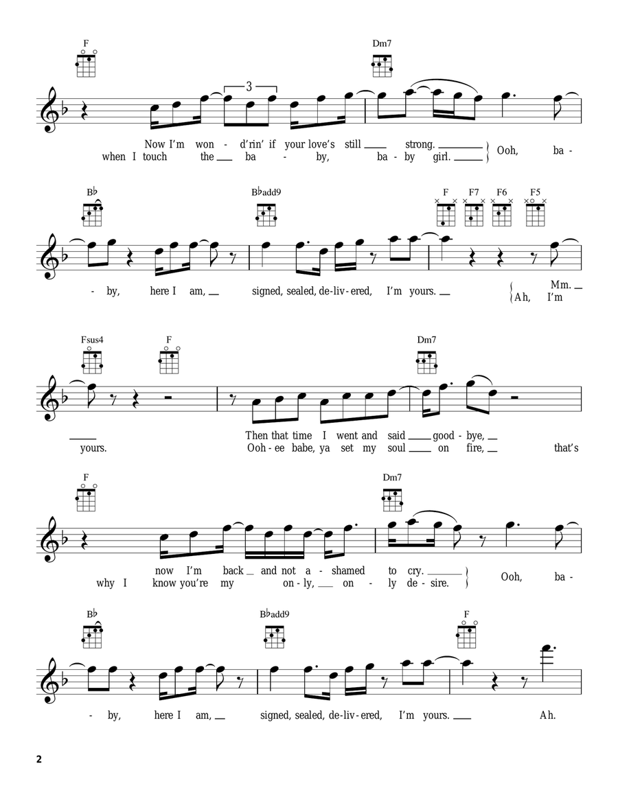 Signed, Sealed, Delivered I'm Yours Ukulele scores gallery preview page 2