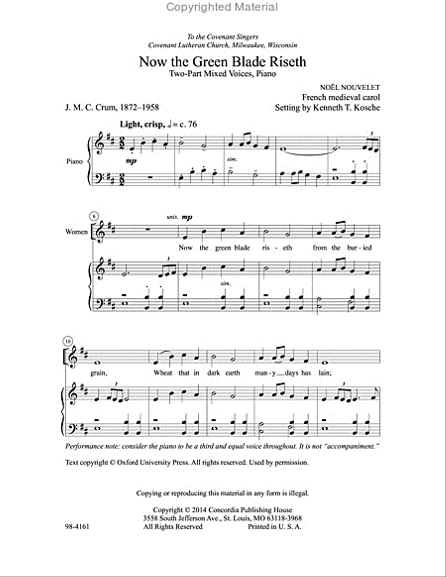 Now the Green Blade Riseth Choir scores gallery preview page 2