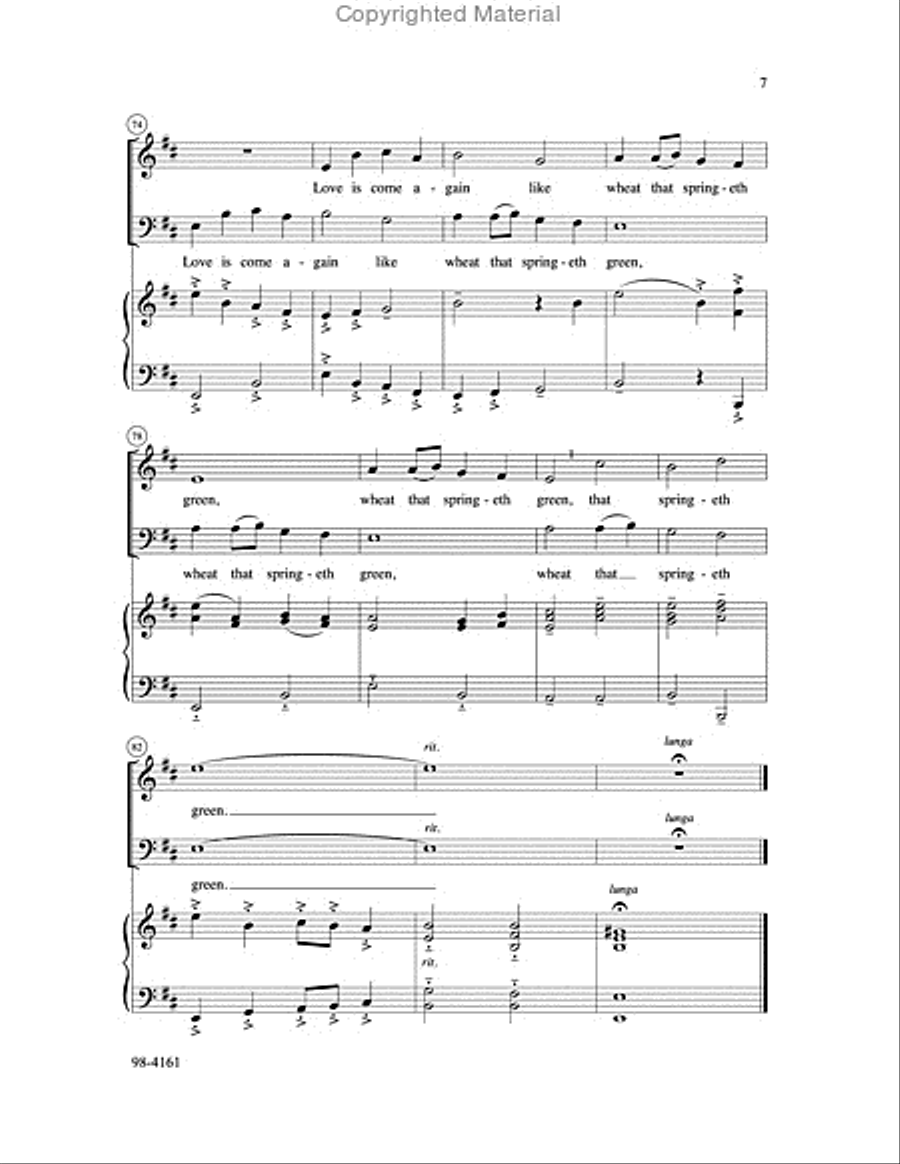 Now the Green Blade Riseth Choir scores gallery preview page 4