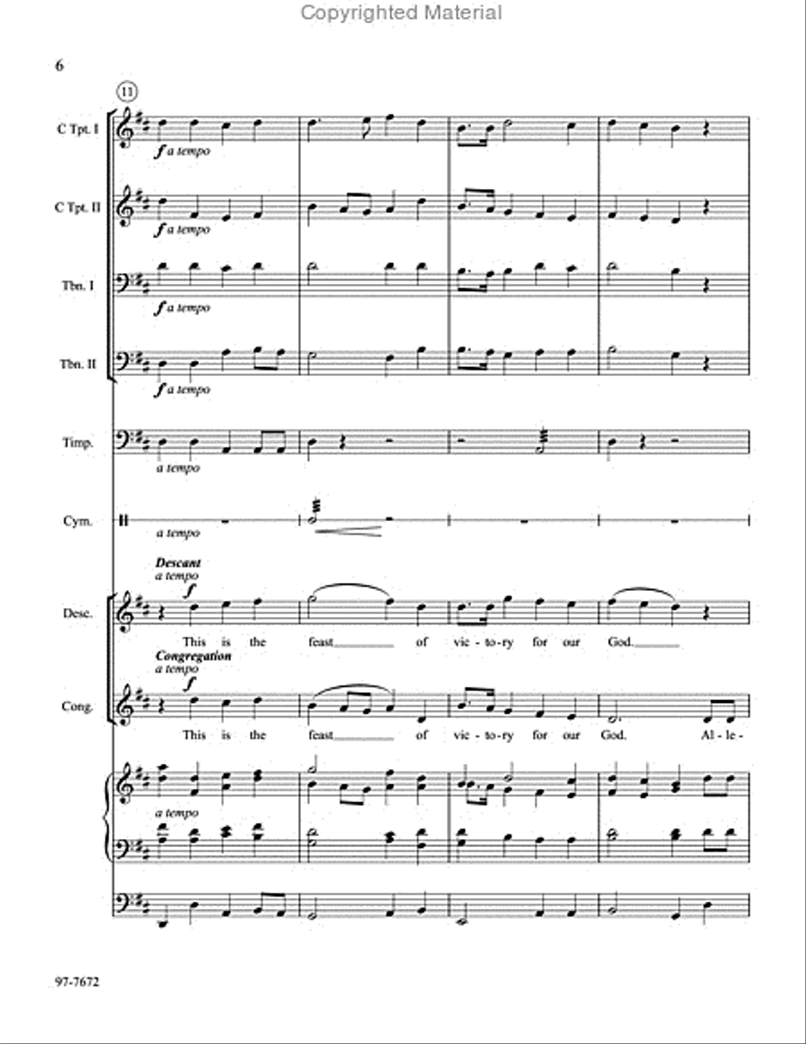 This Is the Feast of Victory: A Festival Setting Choir scores gallery preview page 3