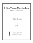 O Give Thanks Unto the Lord