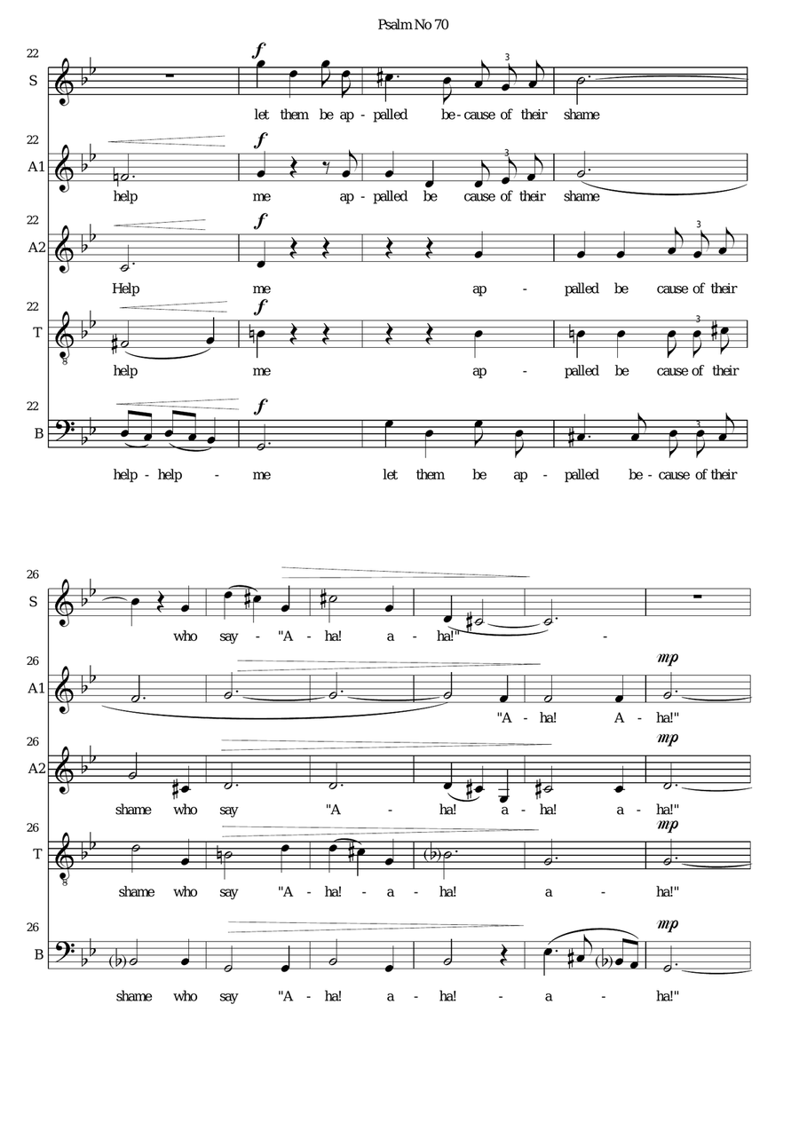 Psalm 70 (Be pleased o God to deliver me) for SAATB choir Choir scores gallery preview page 3