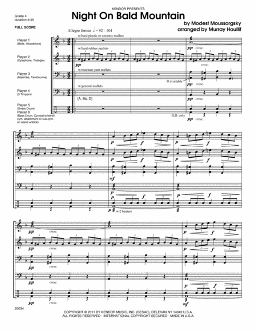Night On Bald Mountain - Full Score Percussion scores gallery preview page 1