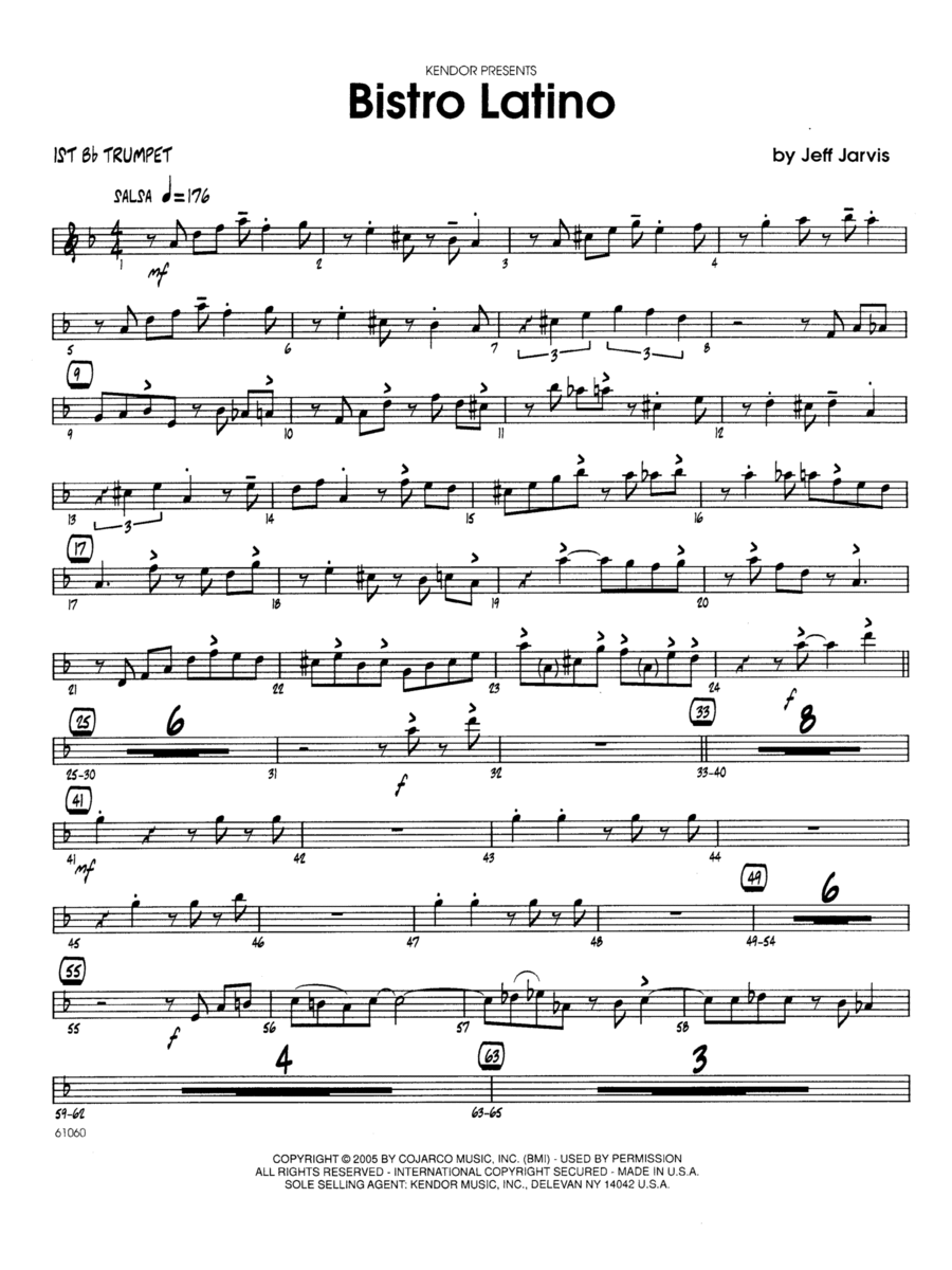 Bistro Latino - Trumpet 1 Jazz Ensemble scores gallery preview page 1