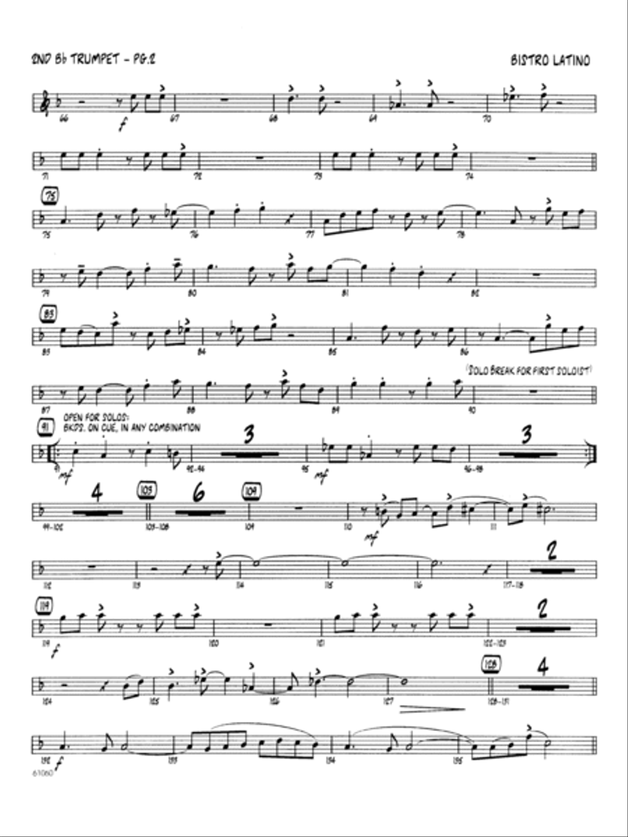 Bistro Latino - Trumpet 2 Jazz Ensemble scores gallery preview page 2